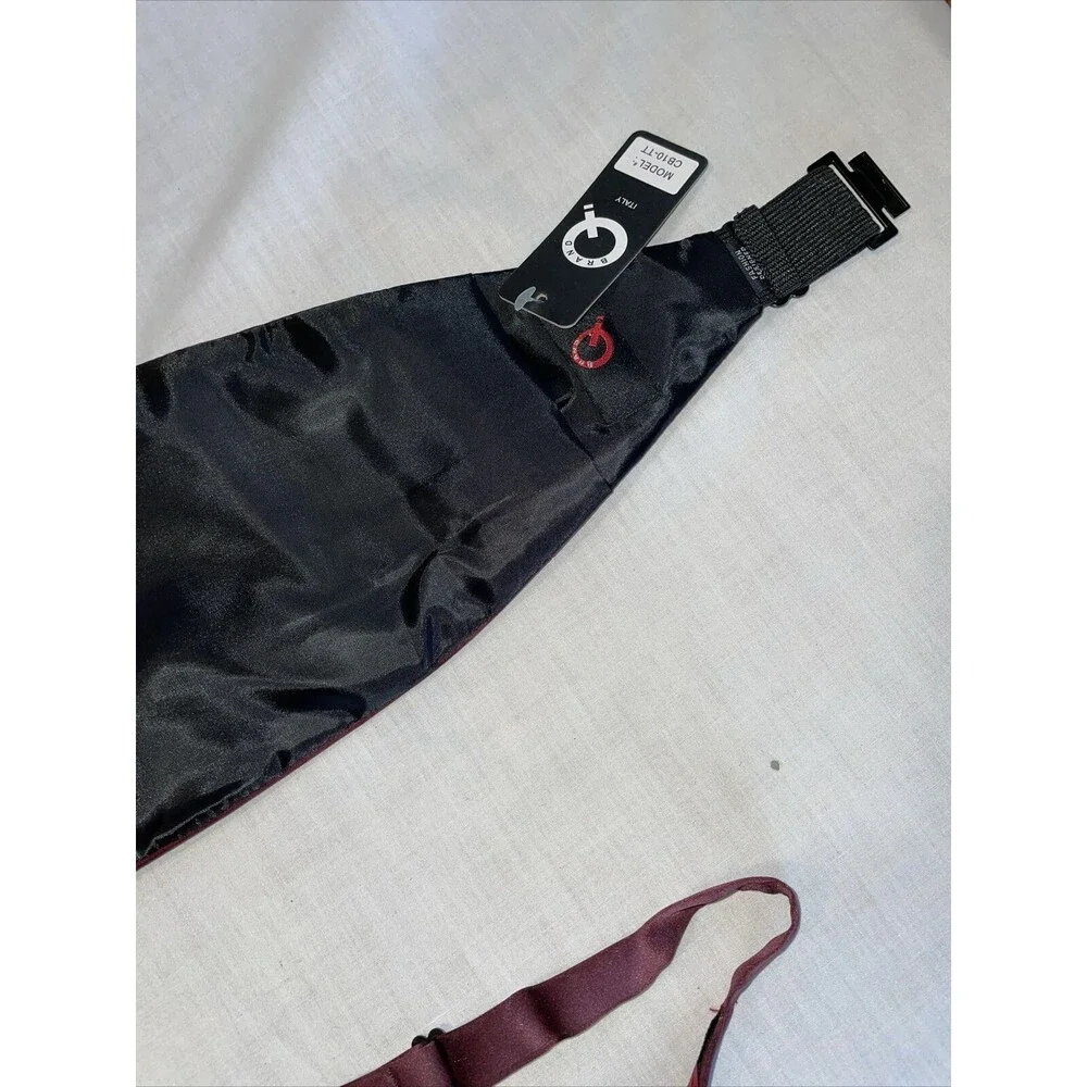 Brand Q Cummerbund Tie Handkerchief Men’s Model CB10-TT Raspberry For Tuxedo
